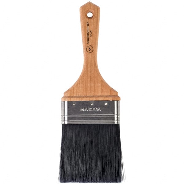 Wooster Brush - 3" Flat Synthetic Varnish Brush - 3-3/16" Bristle Length, 5-1/2" Maple Beavertail Handle - Exact Tooling