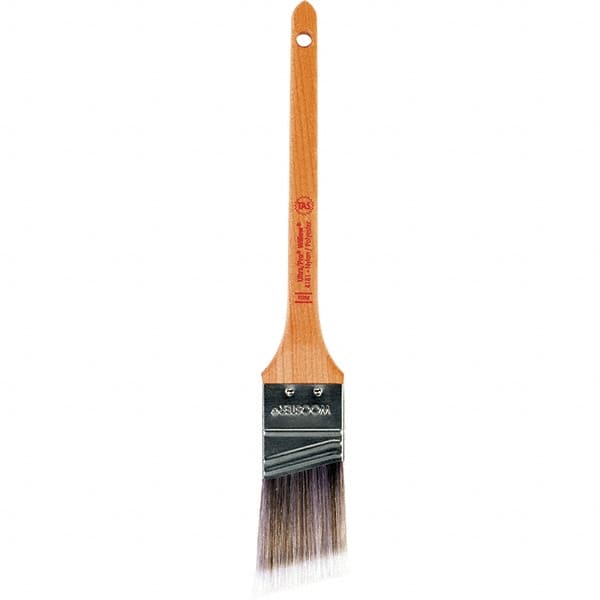 Wooster Brush - 1-1/2" Angled Nylon/Polyester Sash Brush - 2-3/16" Bristle Length, 8" Maple Rattail Handle - Exact Tooling
