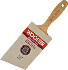 Wooster Brush - 3-1/2" Angled Nylon/Polyester Wall Brush - 3-7/16" Bristle Length, 5-3/4" Maple Beavertail Handle - Exact Tooling