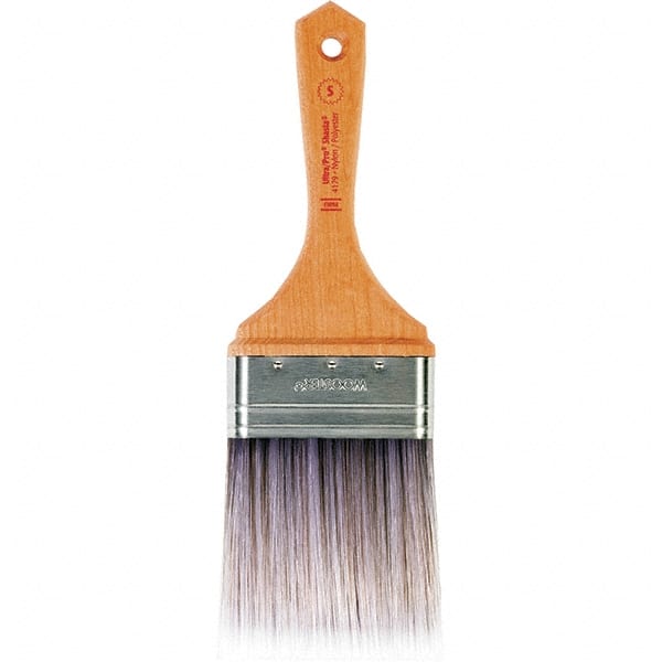 Wooster Brush - 3" Flat Nylon/Polyester Varnish Brush - 3-7/16" Bristle Length, 5-1/2" Maple Beavertail Handle - Exact Tooling
