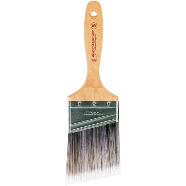 Wooster Brush - 3" Angled Nylon/Polyester Varnish Brush - 3-3/16" Bristle Length, 6-1/2" Maple Beavertail Handle - Exact Tooling