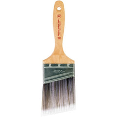 Wooster Brush - 3" Angled Nylon/Polyester Varnish Brush - 3-3/16" Bristle Length, 6-1/2" Maple Beavertail Handle - Exact Tooling