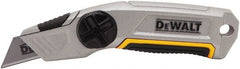 DeWALT - Fixed Utility Knife - 2-1/2" Bi-Metal Blade, Yellow & Silver Metal Handle, 1 Blade Included - Exact Tooling