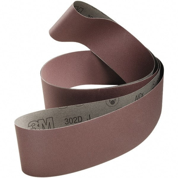 3M - 2" Wide x 132" OAL, 400 Grit, Aluminum Oxide Abrasive Belt - Aluminum Oxide, Coated, Cloth Backing, Series 302D - Exact Tooling
