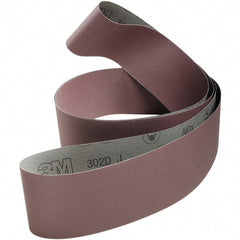 3M - 2" Wide x 132" OAL, 80 Grit, Aluminum Oxide Abrasive Belt - Aluminum Oxide, Coated, Cloth Backing, Series 302D - Exact Tooling