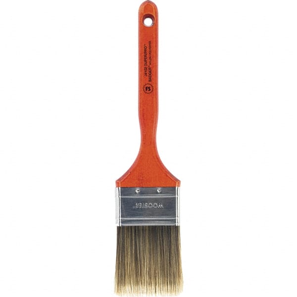 Wooster Brush - 2-1/2" Flat Nylon/Polyester Sash Brush - 2-15/16" Bristle Length, 7-3/16" Wood Fluted Handle - Exact Tooling