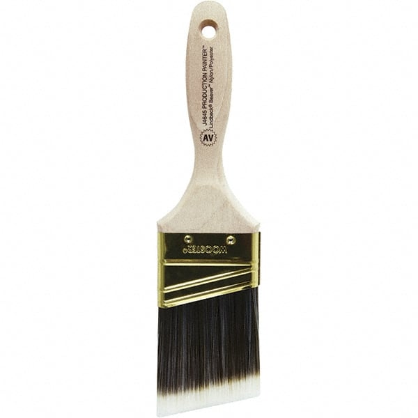 Wooster Brush - 2-1/2" Angled Nylon/Polyester Varnish Brush - 2-15/16" Bristle Length, 5-5/8" Plastic Beavertail Handle - Exact Tooling
