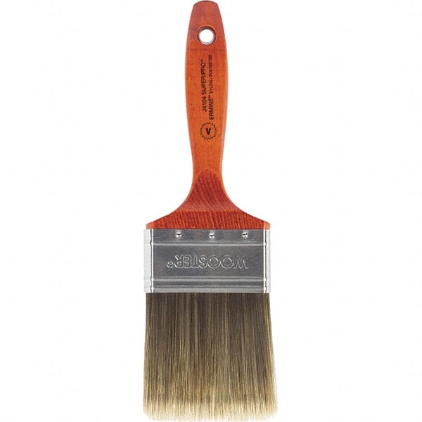 Wooster Brush - 3" Flat Nylon/Polyester Varnish Brush - 3-3/16" Bristle Length, 5-1/2" Wood Beavertail Handle - Exact Tooling