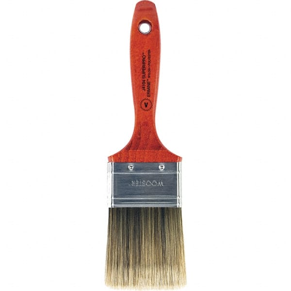 Wooster Brush - 2-1/2" Flat Nylon/Polyester Varnish Brush - 2-15/16" Bristle Length, 5-1/2" Wood Beavertail Handle - Exact Tooling