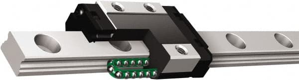 THK - 23.4mm Block L x 17mm W x 6.7mm H, 8mm Transverse Hole Spcg, 12mm Lateral Hole Spcg, 2-Row Mini SRS7GM Assembly - M2x2.3 Block Hole, 40mm Rail L x 7mm W x 4.7mm H, 8mm Assembly H, 0mm Overhang - Exact Tooling