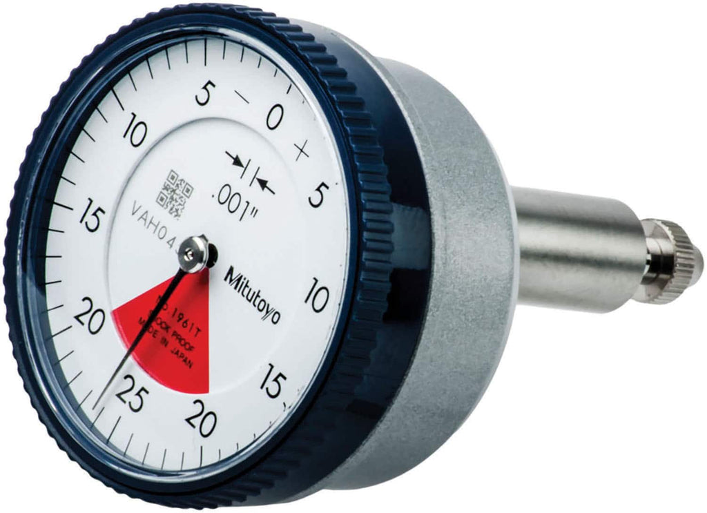 Mitutoyo - Dial Drop Indicators; Maximum Measurement (Decimal Inch): 0.0400 ; Dial Graduation (Decimal Inch): 0.001000 ; Dial Reading: 20-0-20 ; Accuracy (Decimal Inch): 0.001 ; Dial Color: White ; Minimum Measurement (Decimal Inch): 0.001 - Exact Tooling