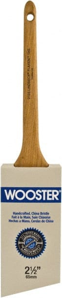 Wooster Brush - 2-1/2" Angled Hog Sash Brush - 2-7/16" Bristle Length, 8" Maple Rattail Handle - Exact Tooling