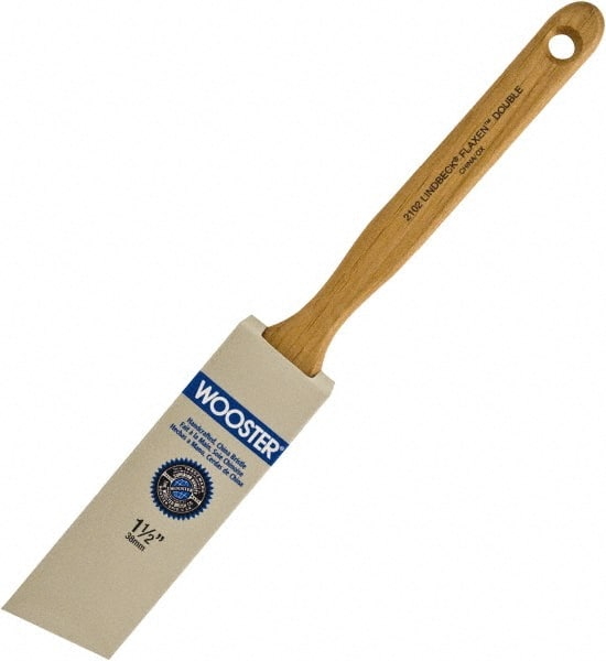 Wooster Brush - 1-1/2" Angled Hog Sash Brush - 2-7/16" Bristle Length, 7-7/8" Maple Fluted Handle - Exact Tooling