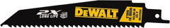 DeWALT - 6" Long x 1" Thick, High Speed Steel Reciprocating Saw Blade - Tapered Profile, 6 TPI, Toothed Edge, Universal Shank - Exact Tooling