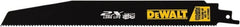 DeWALT - 9" Long x 1" Thick, High Speed Steel Reciprocating Saw Blade - Straight Profile, 10 TPI, Toothed Edge, Universal Shank - Exact Tooling