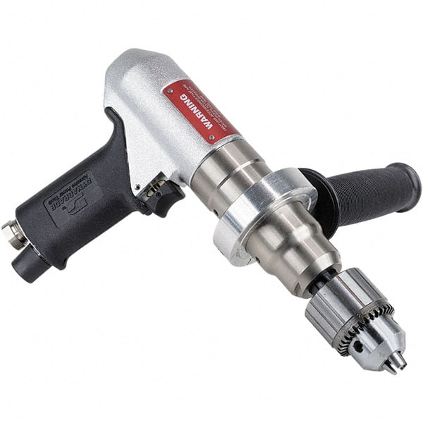 Dynabrade - 1/2" Keyed Chuck - Pistol Grip Handle, 500 RPM, 0.7 hp, 90 psi - Exact Tooling