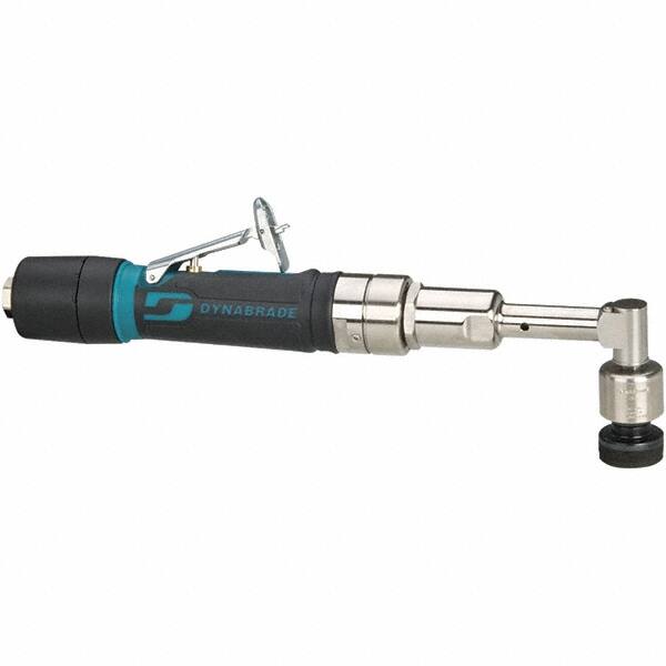 Dynabrade - 3,200 OPM, 26 CFM Air Consumption, 90 psi Air Pressure, Right Angle Air Orbital Sander - Round Pad, Adhesive/PSA Backing, 1/4 NPT Inlet - Exact Tooling