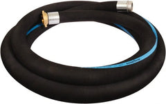 Alliance Hose & Rubber - 1-1/2" ID x 1.87 OD, 150 Working psi, Black Synthetic Rubber Water & Discharge Hose - Male x Female NPSH Ends, 20' Long, -25 to 200°F - Exact Tooling