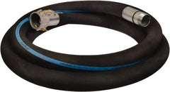 Alliance Hose & Rubber - 1-1/2" ID x 1.87 OD, 150 Working psi, Black Synthetic Rubber Water & Discharge Hose - Female Camlock x Male Nipple Ends, 20' Long, -25 to 200°F - Exact Tooling