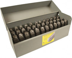 C.H. Hanson - 36 Piece, 1/4" Character Steel Stamp Set - Letters & Figures, Low Stress Round Face Full - Exact Tooling