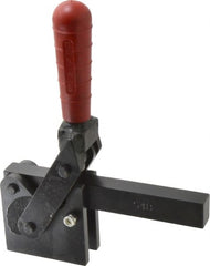 De-Sta-Co - 2,500 Lb Holding Capacity, Vertical Handle, Manual Hold Down Toggle Clamp - 129° Handle Movement, 199° Bar Opening, Solid Bar, Straight Base, Electro-Plated Zinc, Carbon Steel - Exact Tooling