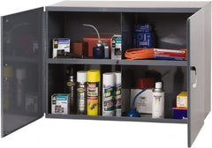 Durham - 1 Shelf Wall Storage Cabinet - Steel, 33-3/4" Wide x 12-7/8" Deep x 23-7/8" High, Gray - Exact Tooling