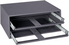 Durham - 2 Drawer, Small Parts Slide Rack Cabinet - 11-3/4" Deep x 15-1/4" Wide x 6-1/4" High - Exact Tooling