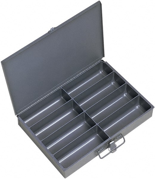 Durham - 13-3/8 Inches Wide x 2 Inches High x 9-1/4 Inches Deep Compartment Box - Steel , 8 Compartments - Exact Tooling