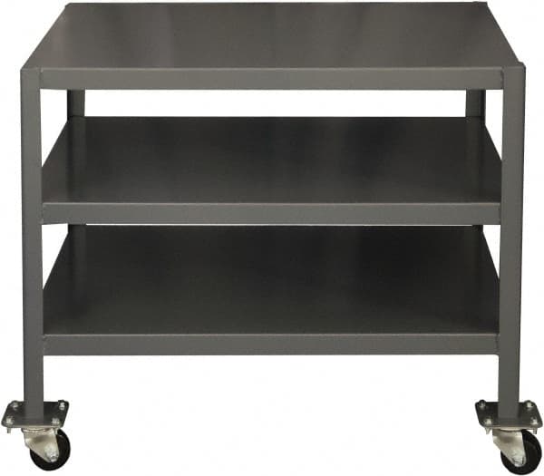 Durham - Mobile Work Bench - Steel, Gray, 36" Long x 24" Deep x 30" High - Exact Tooling