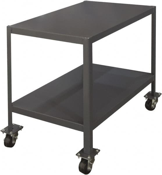 Durham - Mobile Work Bench - Steel, Gray, 36" Long x 24" Deep x 30" High - Exact Tooling