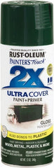 Rust-Oleum - Hunter Green, Gloss, Enamel Spray Paint - 8 to 12 Sq Ft per Can, 12 oz Container - Exact Tooling