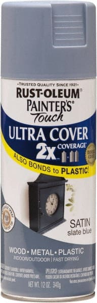 Rust-Oleum - Slate (Color), Satin, Enamel Spray Paint - 8 Sq Ft per Can, 12 oz Container, Use on Multipurpose - Exact Tooling