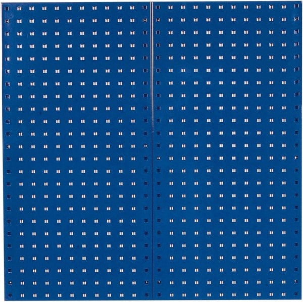 Triton - 18" Wide x 36" High Industrial Steel Tool Peg Board System - 2 Panels, Steel, Blue - Exact Tooling