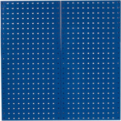 Triton - 18" Wide x 36" High Industrial Steel Tool Peg Board System - 2 Panels, Steel, Blue - Exact Tooling