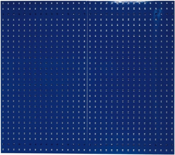 Triton - 24" Wide x 42-1/2" High Industrial Steel Tool Peg Board System - 2 Panels, Steel, Blue - Exact Tooling