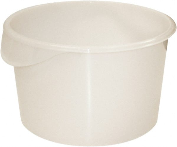 Rubbermaid - Round, White Polyethylene Food Storage Container - 8.1" High x 13.1" Wide - Exact Tooling
