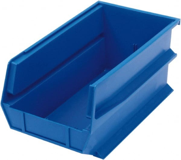 Triton - 14-3/4" Deep, Blue Polypropylene Hopper Stacking Bin - 7" High x 8-1/4" Wide x 14-3/4" Long - Exact Tooling