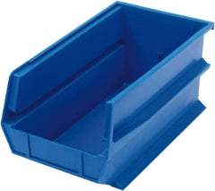 Triton - 14-3/4" Deep, Blue Polypropylene Hopper Stacking Bin - 7" High x 8-1/4" Wide x 14-3/4" Long - Exact Tooling