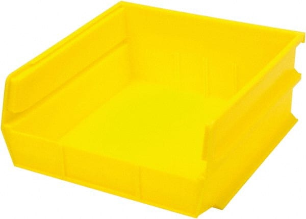 Triton - 10-7/8" Deep, Yellow Polypropylene Hopper Stacking Bin - 5" High x 11" Wide x 10-7/8" Long - Exact Tooling