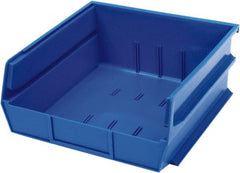 Triton - 10-7/8" Deep, Blue Polypropylene Hopper Stacking Bin - 5" High x 11" Wide x 10-7/8" Long - Exact Tooling