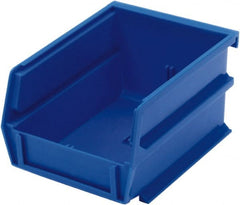 Triton - 5-3/8" Deep, Blue Polypropylene Hopper Stacking Bin - 3" High x 4-1/8" Wide x 5-3/8" Long - Exact Tooling