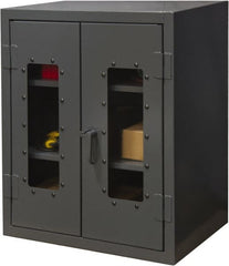 Durham - 2 Shelf Visible Storage Cabinet - Steel, 36" Wide x 20" Deep x 42" High, Gray - Exact Tooling