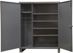Durham - 5 Shelf Combination Storage Cabinet - Steel, 60" Wide x 24" Deep x 78" High, Gray - Exact Tooling