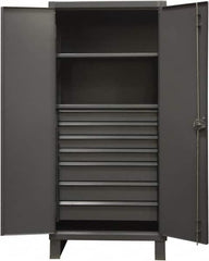 Durham - 2 Shelf Locking Storage Cabinet - Steel, 36" Wide x 24" Deep x 78" High, Gray - Exact Tooling