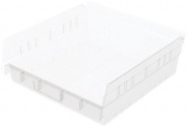 Akro-Mils - 11-5/8" Deep, Clear Hopper Shelf Bin - 4" High x 11-1/8" Wide x 11-5/8" Long - Exact Tooling