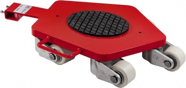 GKS - 13,200 Lb Capacity Steel Machine Dolly - 29.9" Long x 22.1" Wide x 4.6" High, 3.3" Wheels - Exact Tooling