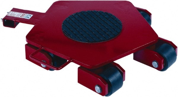 GKS - 8,800 Lb Capacity Steel Machine Dolly - 29.9" Long x 22.1" Wide x 4.3" High, 3.3" Wheels - Exact Tooling