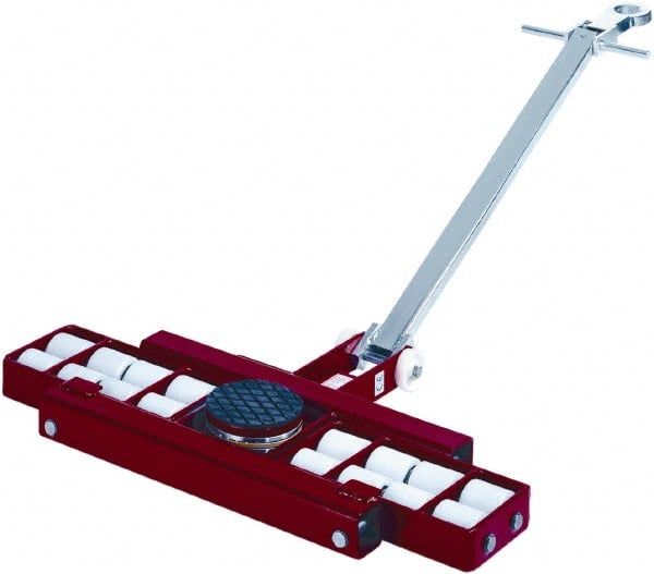 GKS - 39,600 Lb Capacity Steel Machine Dolly - 40.6" Long x 24.4" Wide x 4.3" High, 3.3" Wheels - Exact Tooling