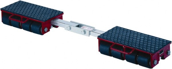 GKS - 26,400 Lb Capacity Steel Machine Dolly - 8.7" Long x 56.3" Wide x 4.3" High, 3.3" Wheels - Exact Tooling