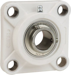 Value Collection - 5/8" ID, 3-3/8" OAL x 1-7/16" OAH 4-Bolt Flange Mounted Bearing - 1,495 Lb Static Cap, 2,877 Lb Dyn Cap, 2-1/2" Btw Mnt Hole Ctrs, 45/64" Base-to-Ctr Ht, Thermoplastic - Exact Tooling
